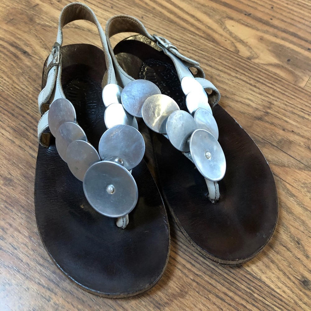 Fiorentini + Baker flat sandals white /silver 36